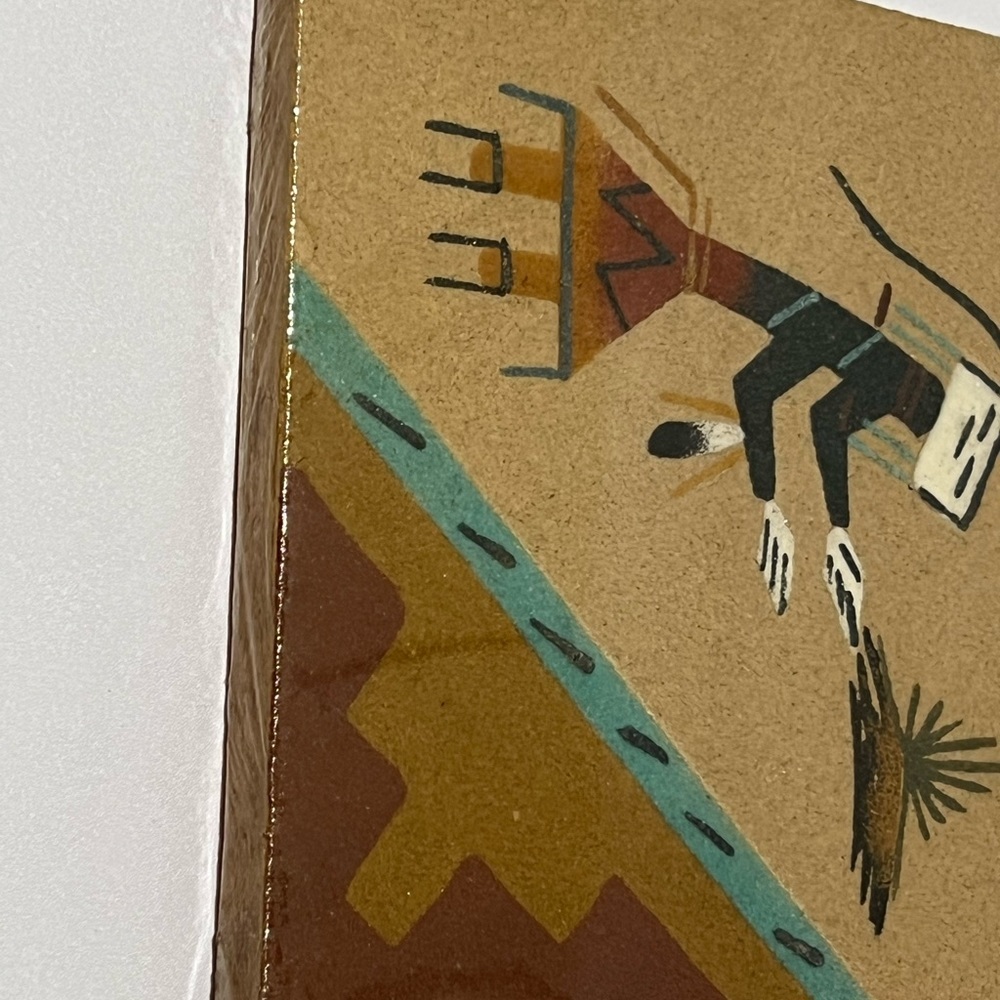 Native Navajo Sand Art Painting E Yazzie Signed Kachina Southwest New Mexico NIP - Picture 4 of 9